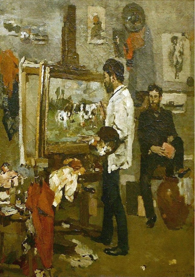 the artist in his studio
